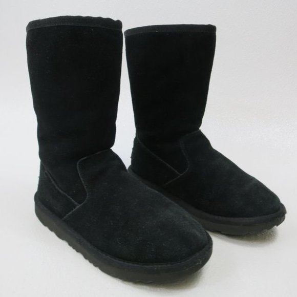 UGG Lil Sunshine II Back Zipper Black Suede Kids Boots Model 1103029K sz 3 - Picture 1 of 7